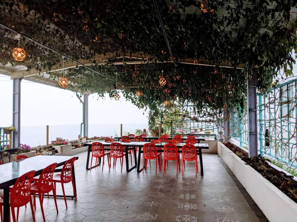 【嘉義瑞里美食】青葉山莊:賞紫藤花,品嚐「零踩雷」桌菜與山林咖啡! 戶外咖啡廳