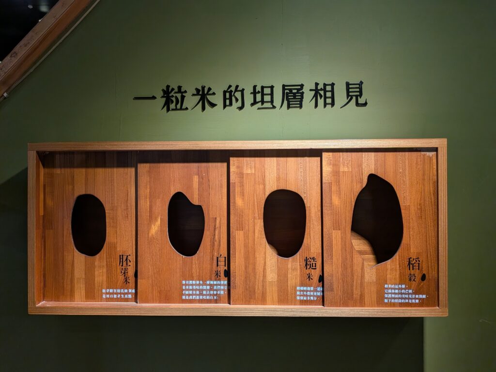 【彰化埤頭景點】台灣穀堡:免門票稻米博物館!歐風城堡試吃試用大買伴手禮 台灣穀堡的米層結構展示板