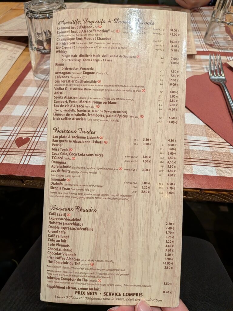 Brasserie des Tanneurs的飲品菜單